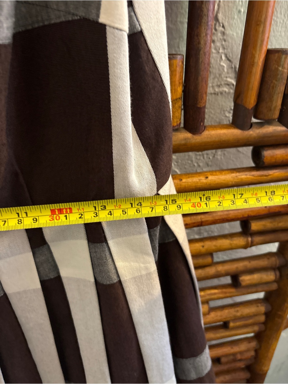 SZ 12 MAEVE ANTHROPOLOGY BEADED COTTON BROWN GINGHAM CHECKERED PLEATED DRESS - Picture 7 of 14